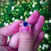 Heart Blue Sapphire Solitaire With Accent Ring