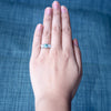 3Stone Blue&White Moissanite Engagement Ring