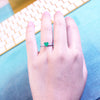 Heart Green Emerald Solitaire With Accent Ring