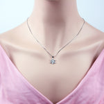 Snowflake Simulated Diamond Necklace In Sterling Silver - 6Grape Fine Jewelry