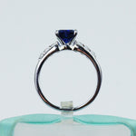 Heart Blue Sapphire Solitaire With Accent Ring