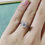 2CT Princess Cut White Moissanite Solitaire Engagement Ring